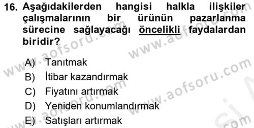 Psikoloji Dersi 2015 - 2016 Yılı Tek Ders Sınav Soruları 16. Soru