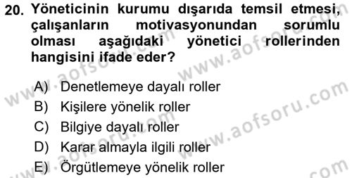 Psikoloji Dersi 2015 - 2016 Yılı Tek Ders Sınav Soruları 20. Soru