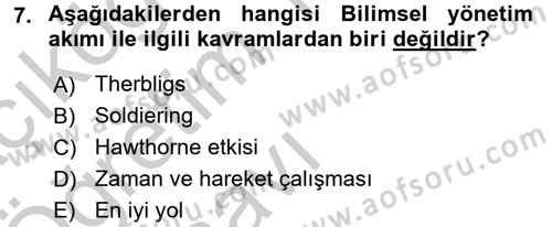 Psikoloji Dersi 2016 - 2017 Yılı 3 Ders Sınav Soruları 7. Soru