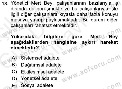 Psikoloji Dersi 2017 - 2018 Yılı (Final) Dönem Sonu Sınav Soruları 13. Soru
