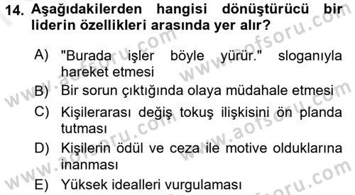 Psikoloji Dersi 2017 - 2018 Yılı (Final) Dönem Sonu Sınav Soruları 14. Soru