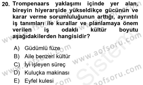Psikoloji Dersi 2017 - 2018 Yılı (Final) Dönem Sonu Sınav Soruları 20. Soru