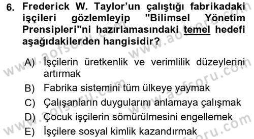 Psikoloji Dersi 2017 - 2018 Yılı (Final) Dönem Sonu Sınav Soruları 6. Soru