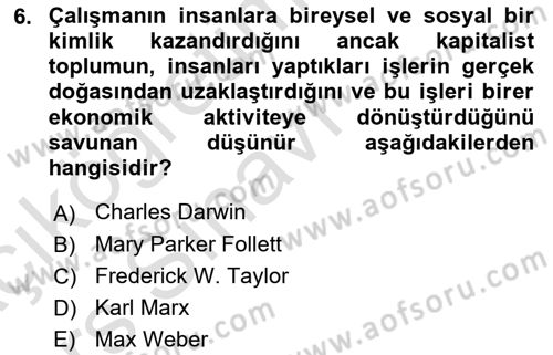 Psikoloji Dersi 2018 - 2019 Yılı 3 Ders Sınav Soruları 6. Soru
