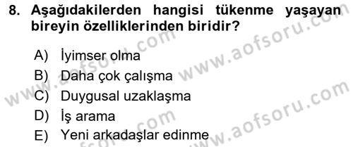 Psikoloji Dersi 2018 - 2019 Yılı 3 Ders Sınav Soruları 8. Soru