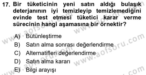 Psikoloji Dersi 2018 - 2019 Yılı Yaz Okulu Sınav Soruları 17. Soru