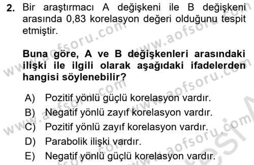 Psikoloji Dersi 2019 - 2020 Yılı (Vize) Ara Sınav Soruları 2. Soru