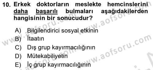 Psikoloji Dersi 2019 - 2020 Yılı (Final) Dönem Sonu Sınav Soruları 10. Soru