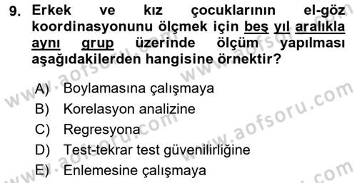 Psikoloji Dersi 2021 - 2022 Yılı (Vize) Ara Sınav Soruları 9. Soru