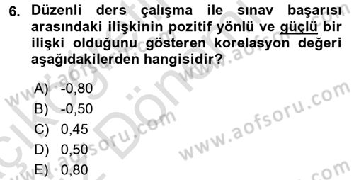 Psikoloji Dersi 2022 - 2023 Yılı (Vize) Ara Sınav Soruları 6. Soru