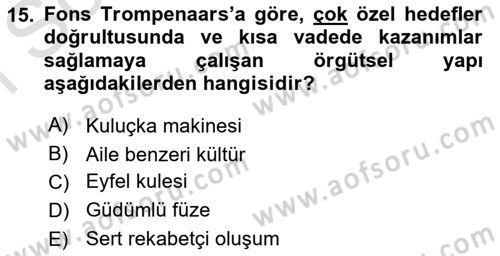 Psikoloji Dersi 2022 - 2023 Yılı (Final) Dönem Sonu Sınavı 15. Soru