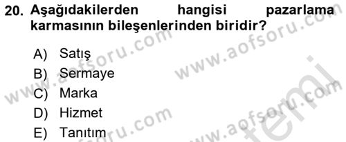 Psikoloji Dersi 2022 - 2023 Yılı Yaz Okulu Sınavı 20. Soru