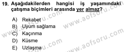 Psikoloji Dersi 2025 - 2026 Yılı (Final) Dönem Sonu Sınav Soruları 19. Soru