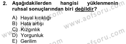 Çalışma Psikolojisi Dersi 2012 - 2013 Yılı (Vize) Ara Sınav Soruları 2. Soru