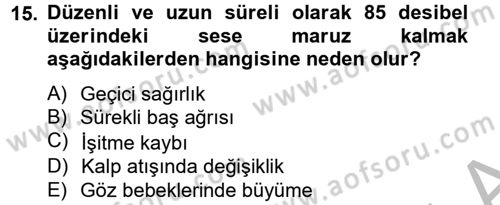 Çalışma Psikolojisi Dersi 2012 - 2013 Yılı (Final) Dönem Sonu Sınav Soruları 15. Soru
