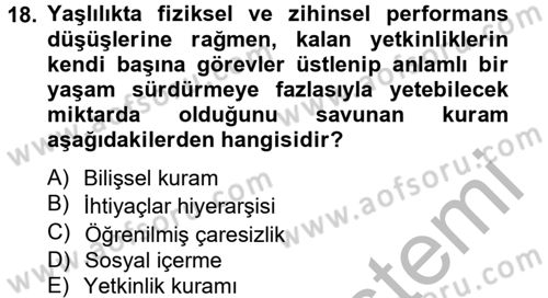 Çalışma Psikolojisi Dersi 2012 - 2013 Yılı (Final) Dönem Sonu Sınav Soruları 18. Soru