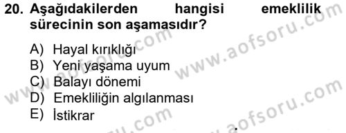 Çalışma Psikolojisi Dersi 2012 - 2013 Yılı (Final) Dönem Sonu Sınav Soruları 20. Soru