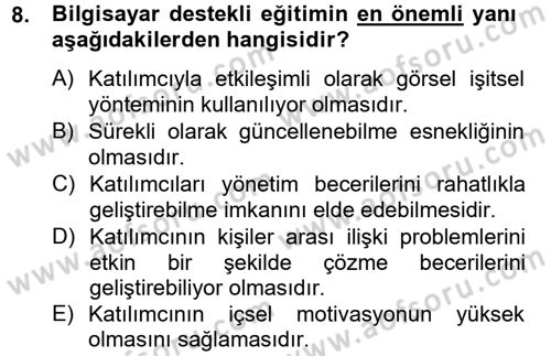 Çalışma Psikolojisi Dersi 2012 - 2013 Yılı (Final) Dönem Sonu Sınav Soruları 8. Soru