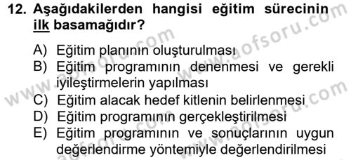 Çalışma Psikolojisi Dersi 2013 - 2014 Yılı Tek Ders Sınav Soruları 12. Soru