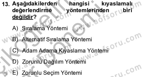 Çalışma Psikolojisi Dersi 2014 - 2015 Yılı (Vize) Ara Sınav Soruları 13. Soru