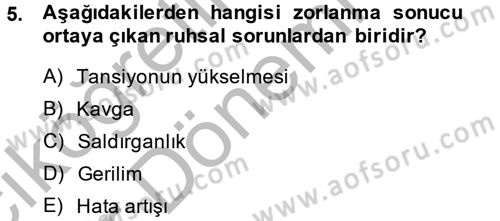 Çalışma Psikolojisi Dersi 2014 - 2015 Yılı (Vize) Ara Sınav Soruları 5. Soru