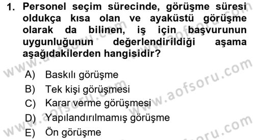 Çalışma Psikolojisi Dersi 2015 - 2016 Yılı (Final) Dönem Sonu Sınav Soruları 1. Soru