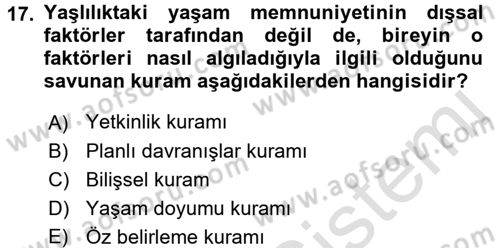 Çalışma Psikolojisi Dersi 2015 - 2016 Yılı (Final) Dönem Sonu Sınav Soruları 17. Soru
