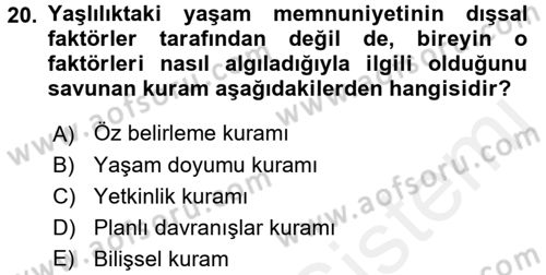 Çalışma Psikolojisi Dersi 2015 - 2016 Yılı Tek Ders Sınav Soruları 20. Soru