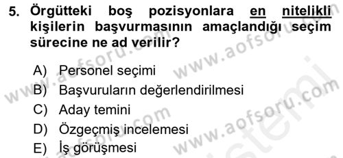 Çalışma Psikolojisi Dersi 2017 - 2018 Yılı 3 Ders Sınav Soruları 5. Soru