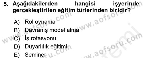 Çalışma Psikolojisi Dersi 2017 - 2018 Yılı (Final) Dönem Sonu Sınav Soruları 5. Soru