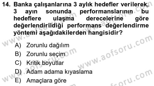 Çalışma Psikolojisi Dersi 2018 - 2019 Yılı (Vize) Ara Sınav Soruları 14. Soru