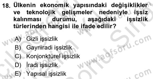 Çalışma Psikolojisi Dersi 2021 - 2022 Yılı (Final) Dönem Sonu Sınav Soruları 18. Soru