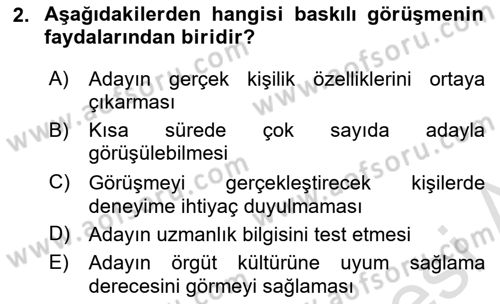 Çalışma Psikolojisi Dersi 2021 - 2022 Yılı Yaz Okulu Sınav Soruları 2. Soru
