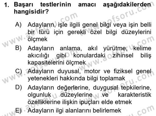 Çalışma Psikolojisi Dersi 2022 - 2023 Yılı Yaz Okulu Sınav Soruları 1. Soru