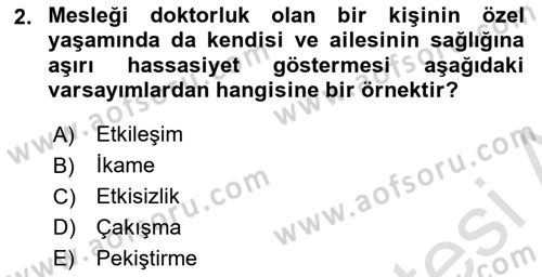 Çalışma Psikolojisi Dersi 2022 - 2023 Yılı Yaz Okulu Sınav Soruları 2. Soru