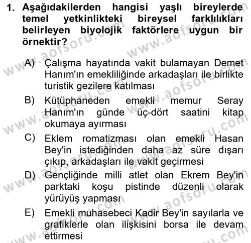 Çalışma Psikolojisi Dersi 2023 - 2024 Yılı (Final) Dönem Sonu Sınav Soruları 1. Soru