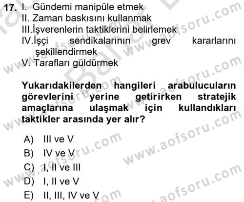 Çalışma Psikolojisi Dersi 2024 - 2025 Yılı (Final) Dönem Sonu Sınav Soruları 17. Soru