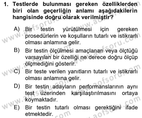 Çalışma Psikolojisi Dersi 2025 - 2026 Yılı (Vize) Ara Sınav Soruları 1. Soru