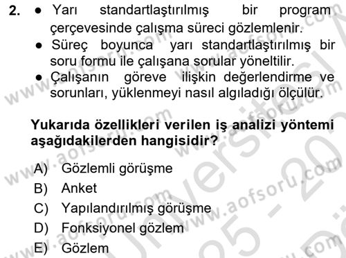 Çalışma Psikolojisi Dersi 2025 - 2026 Yılı (Vize) Ara Sınav Soruları 2. Soru