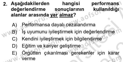 Çalışma Psikolojisi Dersi 2025 - 2026 Yılı (Final) Dönem Sonu Sınav Soruları 2. Soru