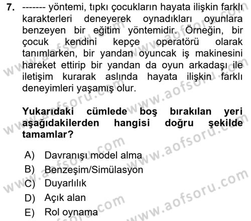 Çalışma Psikolojisi Dersi 2025 - 2026 Yılı (Final) Dönem Sonu Sınav Soruları 7. Soru