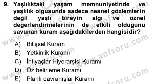 Çalışma Psikolojisi Dersi 2025 - 2026 Yılı (Final) Dönem Sonu Sınav Soruları 9. Soru