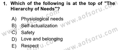 Psychology Dersi 2020 - 2021 Yılı Yaz Okulu Sınav Soruları 1. Soru