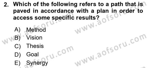 Psychology Dersi 2020 - 2021 Yılı Yaz Okulu Sınav Soruları 2. Soru