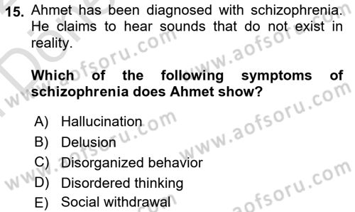 Psychology Dersi 2021 - 2022 Yılı (Final) Dönem Sonu Sınav Soruları 15. Soru
