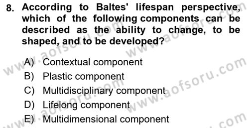Psychology Dersi 2021 - 2022 Yılı (Final) Dönem Sonu Sınav Soruları 8. Soru