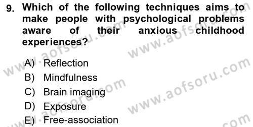 Psychology Dersi 2021 - 2022 Yılı Yaz Okulu Sınav Soruları 9. Soru