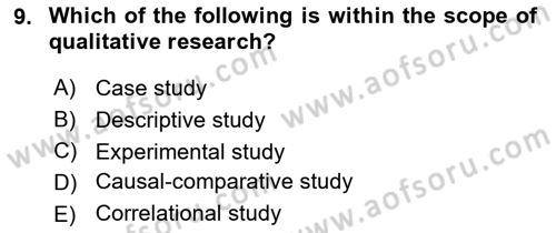 Psychology Dersi 2022 - 2023 Yılı Yaz Okulu Sınav Soruları 9. Soru
