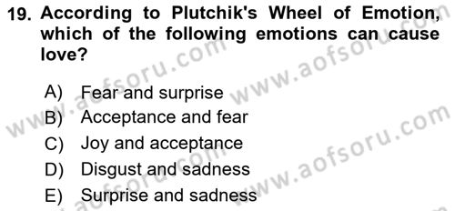 Psychology Dersi 2023 - 2024 Yılı (Vize) Ara Sınav Soruları 19. Soru