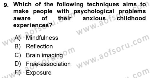 Psychology Dersi 2023 - 2024 Yılı (Vize) Ara Sınav Soruları 9. Soru